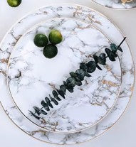 Different Colored Carrara Marble Plates