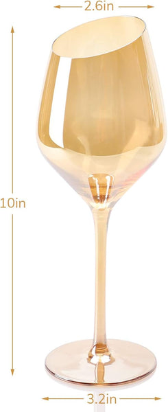 Small Slant Amber Stemmed Wine Glass