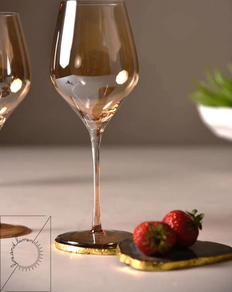 Amber Round Wine Glass