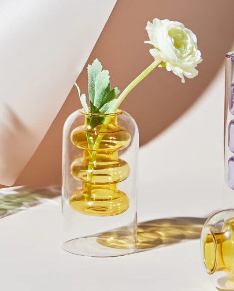 Yellow Artistic Vase /  Candleholder