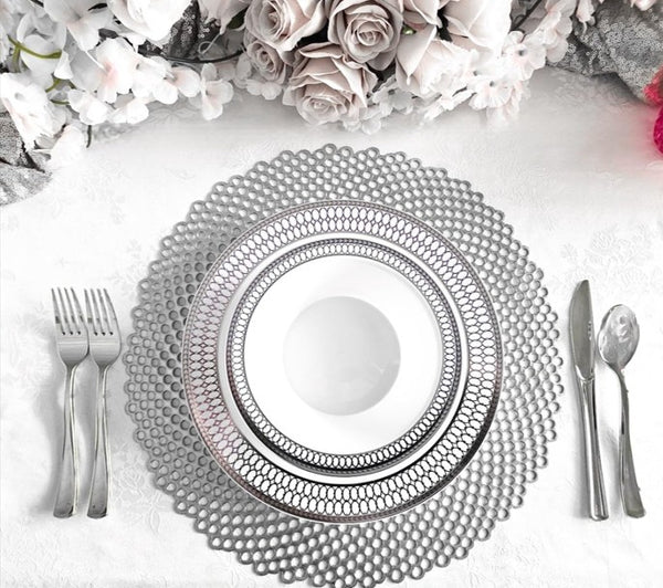 Silver Perforated Placemat