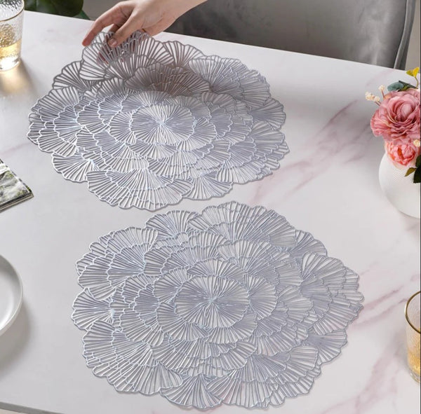 Silver Elegant Flower Placemat