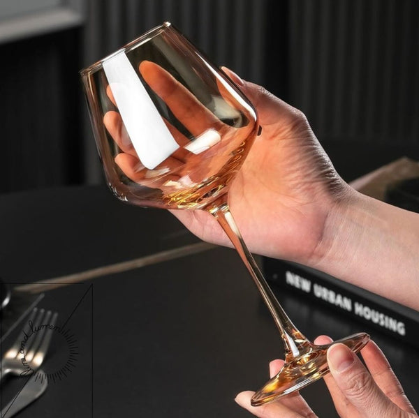 Amber Big Balloon Wine Glass
