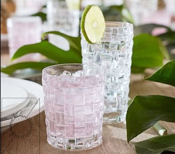 Pottery Barn Weave Glasses Set - 6 Pieces / Set
