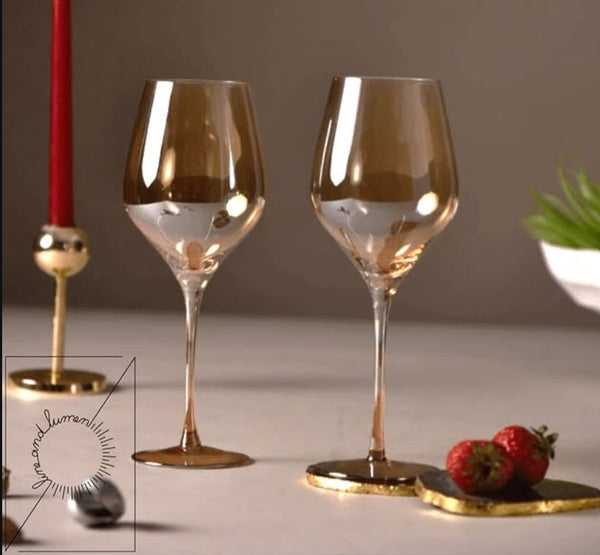 Amber Round Wine Glass
