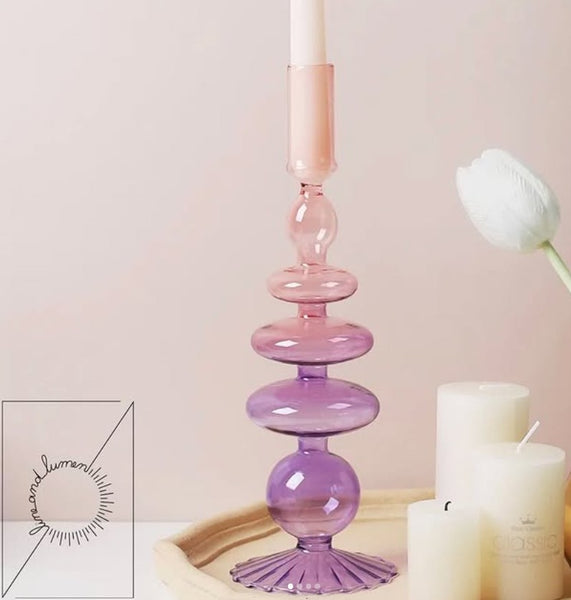 Ombre Colored Glass Vases / Candleholder