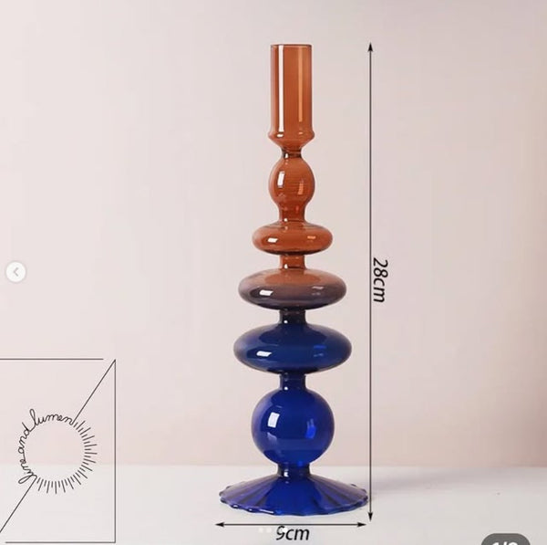 Ombre Colored Glass Vases / Candleholder