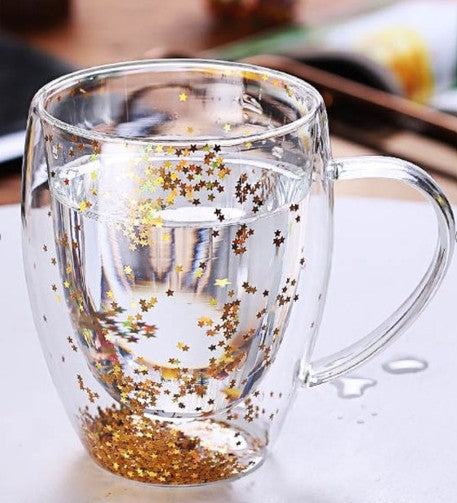 Stars Double Wall Glass Mug
