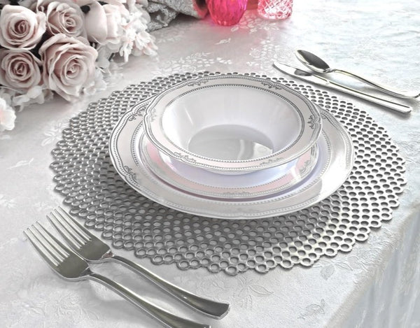 Silver Perforated Placemat