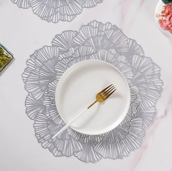 Silver Elegant Flower Placemat