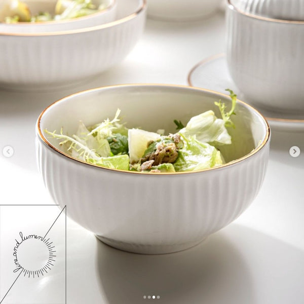 Rippled Porcelain Dinner Set