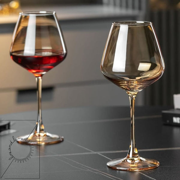 Amber Big Balloon Wine Glass