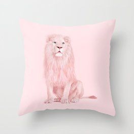 Pink Lion Cushion Cover