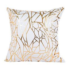 White and Gold Mosaic Cushion Cover