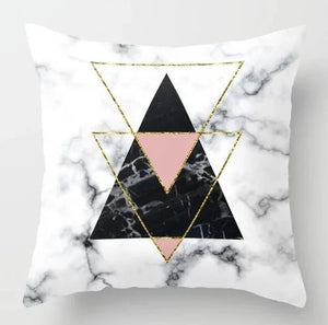 Triangles Marble Cushion Cover