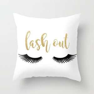 White and Gold Lash Out cushion Cover