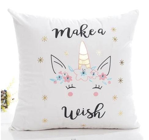 Pink and Gold Unicorn Collection Cushion Cover