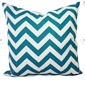 Blue and White Zigzag Cushion Cover