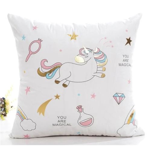 Pink and Gold Unicorn Collection Cushion Cover