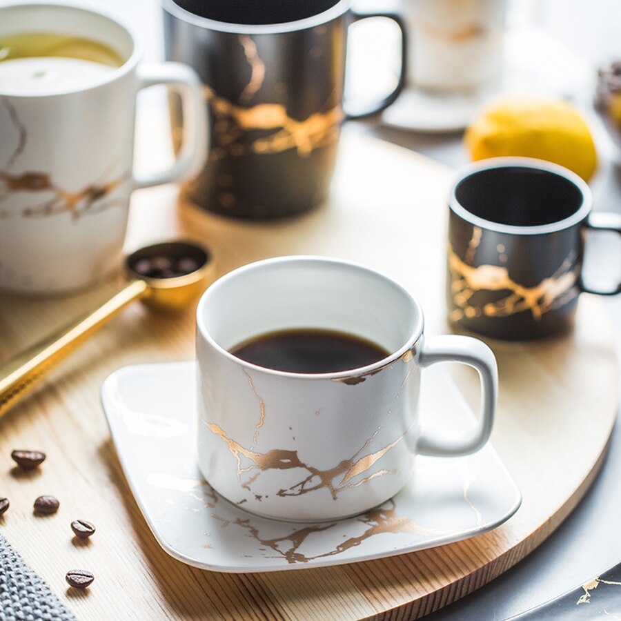 Gold And Marble Coffee Cups