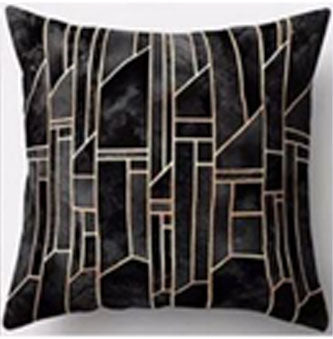 Geometric Black and Gold Cushion Cover