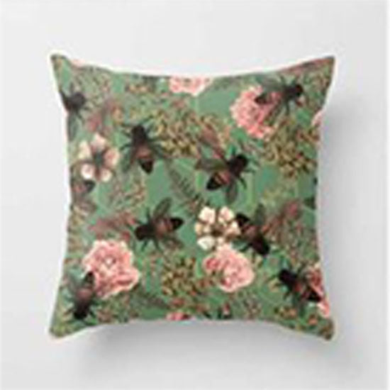 Flower and Bees Cushion Cover