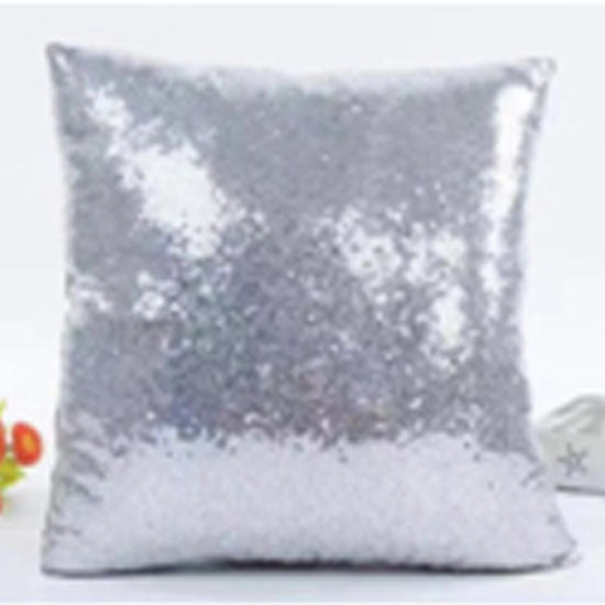 Silver Sequin Cushion Cover