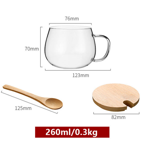 Heat Resistance Glass With Wooden Cap and Spoon