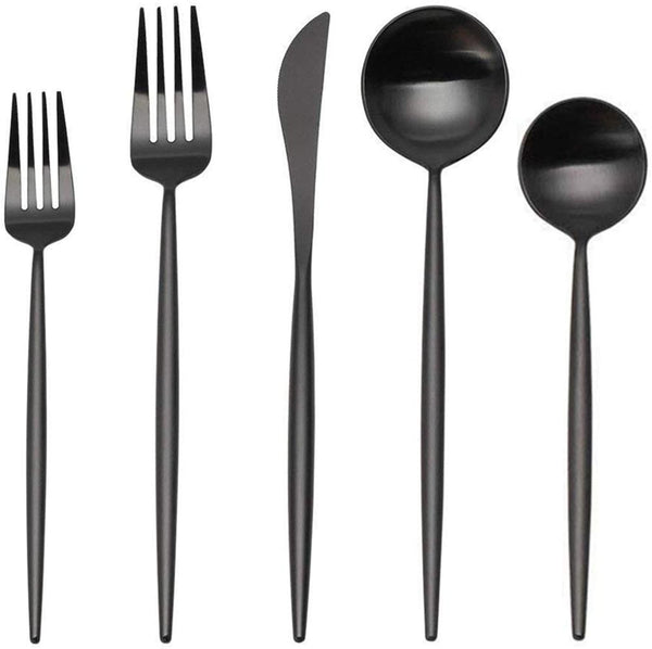 Black Matt 4 Pieces Set Cutlery