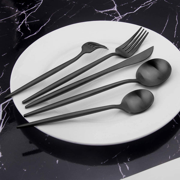 Black Matt 4 Pieces Set Cutlery