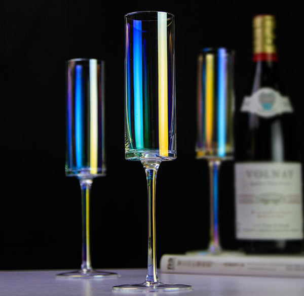 Rainbow Rectangular Champagne Galss