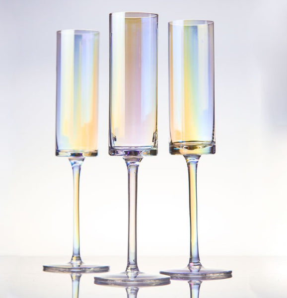 Rainbow Rectangular Champagne Galss