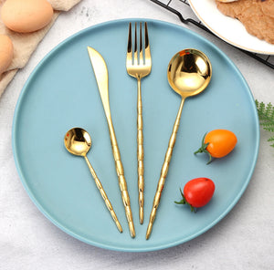 Gold Sophisticated Handle 4 Pieces Set Cutlery