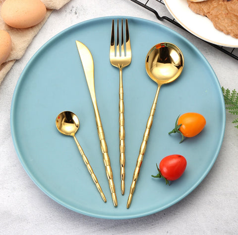 Gold Sophisticated Handle 4 Pieces Set Cutlery