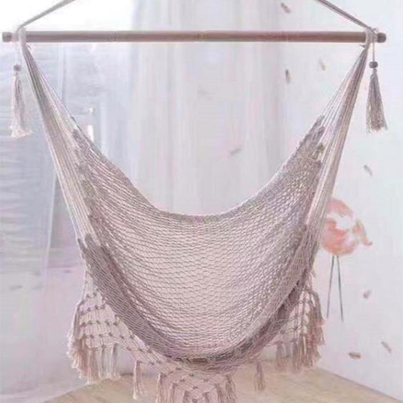 Indoor and Outdoor White Crochet  Hanging Hammock