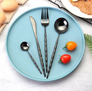 Black Sophisticated Handle 4 Pieces Set Cutlery