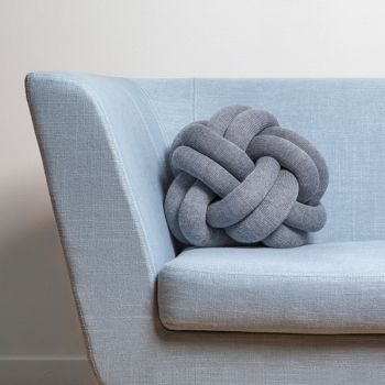 Grey 2 Tubes Knot Pillow