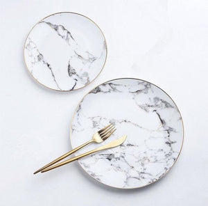 White Marble With Gold Plates