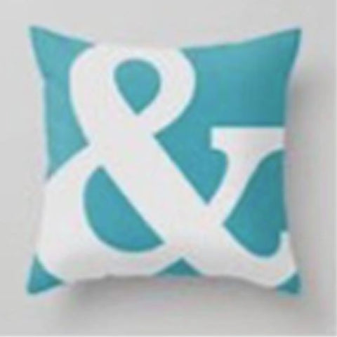 & Blue and White Cushion Cover