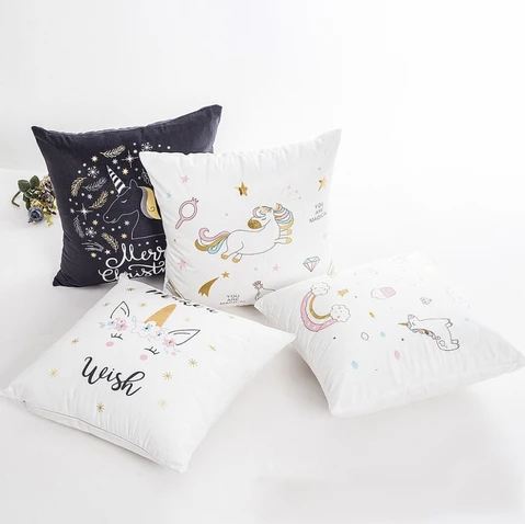 Pink and Gold Unicorn Collection Cushion Cover