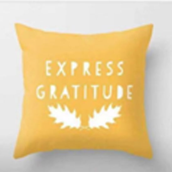 Yellow Express Gratitude Cushion Cover