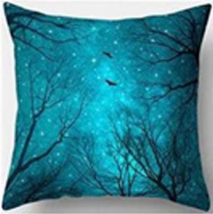 Nature Cyan Night Cushion Cover