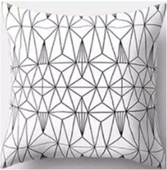 Geometric White and Black Cushion Cover