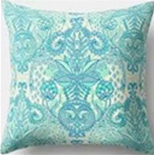 Motif Bohemian Cyan and White Cushion Cover