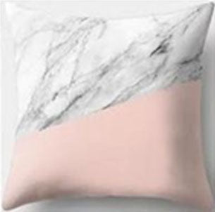 Pink and Marble Cushion Cover