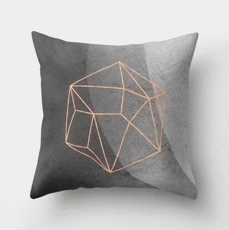 Gold Geometric Concrete Cushion Cover