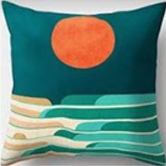 Dark Green Sunset Cushion Cover