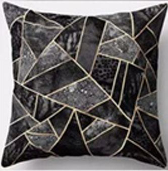 Geometric Triangle Black and Gold Cushion Cover s