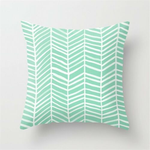 Motif White and Mint Cushion Cover