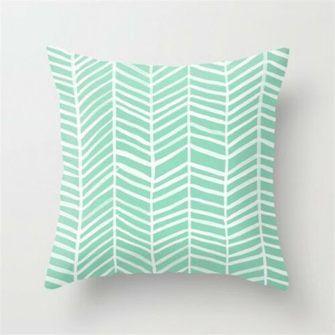 Motif White and Mint Cushion Cover